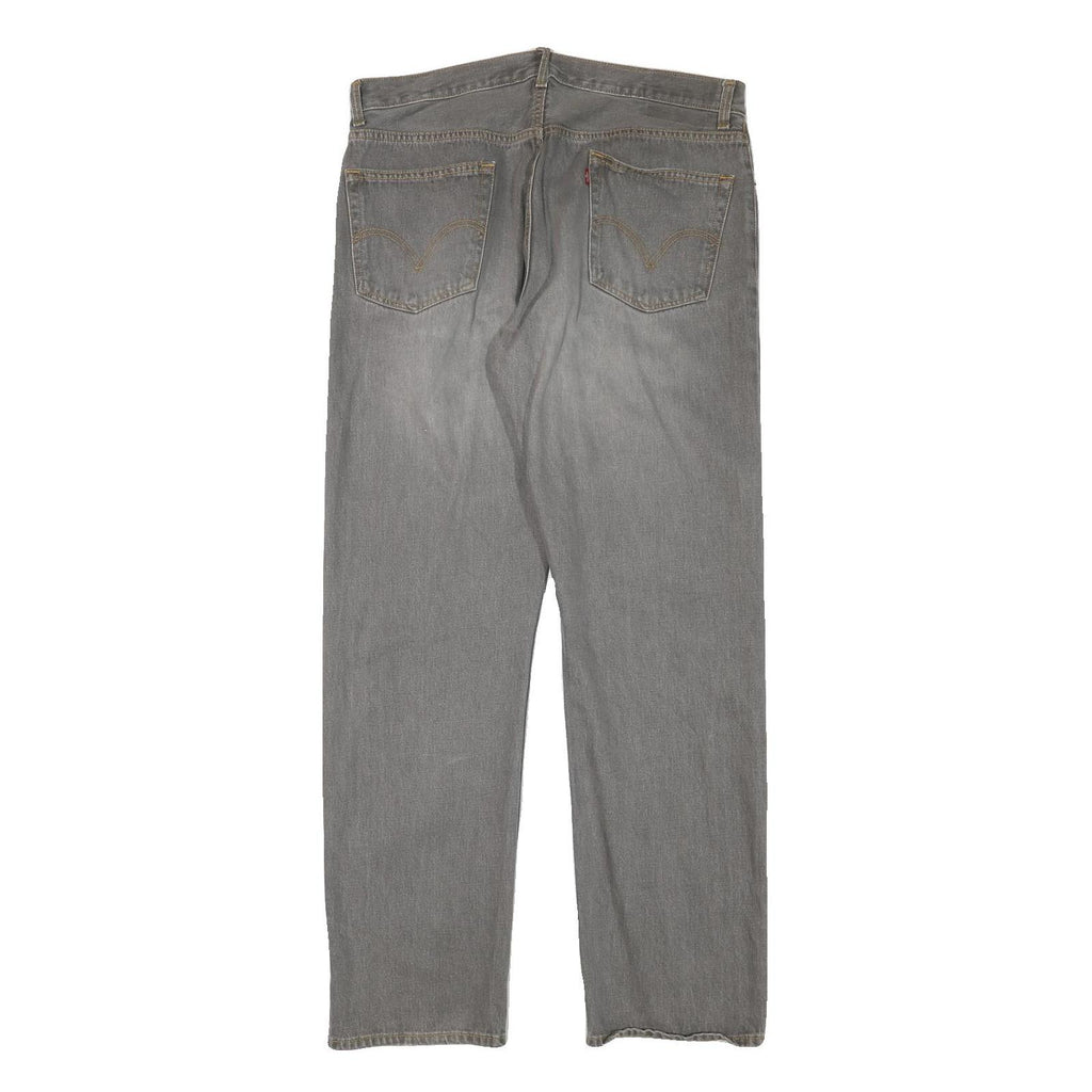 LEVI'S 505 Mens Jeans Grey Regular Straight Denim Medium W36 L32 Classic Fit
