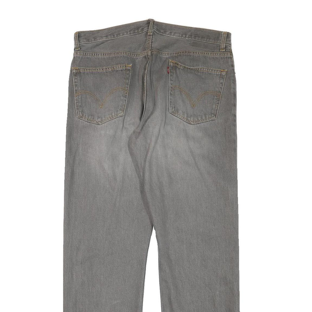 LEVI'S 505 Mens Jeans Grey Regular Straight Denim Medium W36 L32 Classic Fit