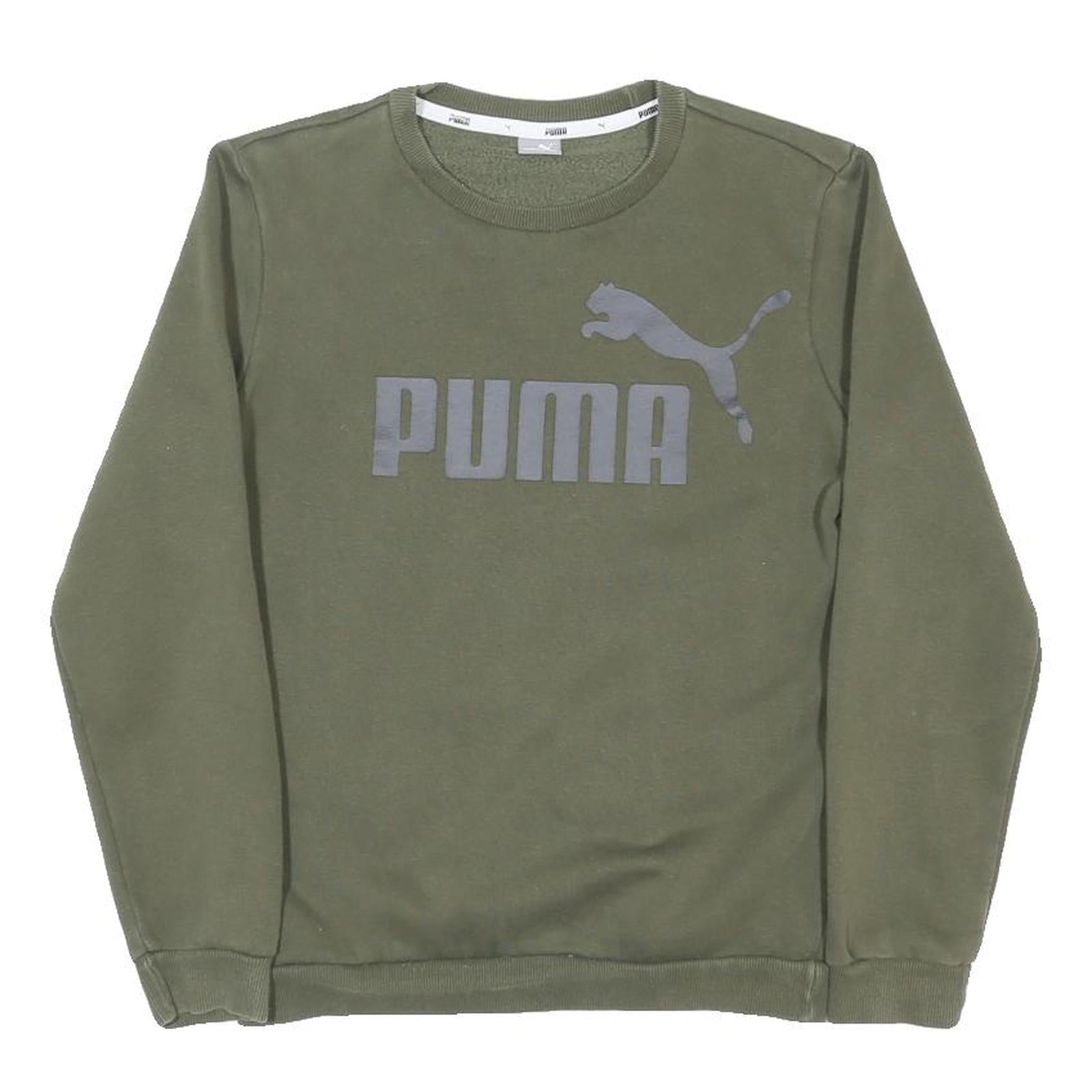 PUMA Boys Green Crew Neck 13-14Y Sweatshirt Logo Print Polycotton