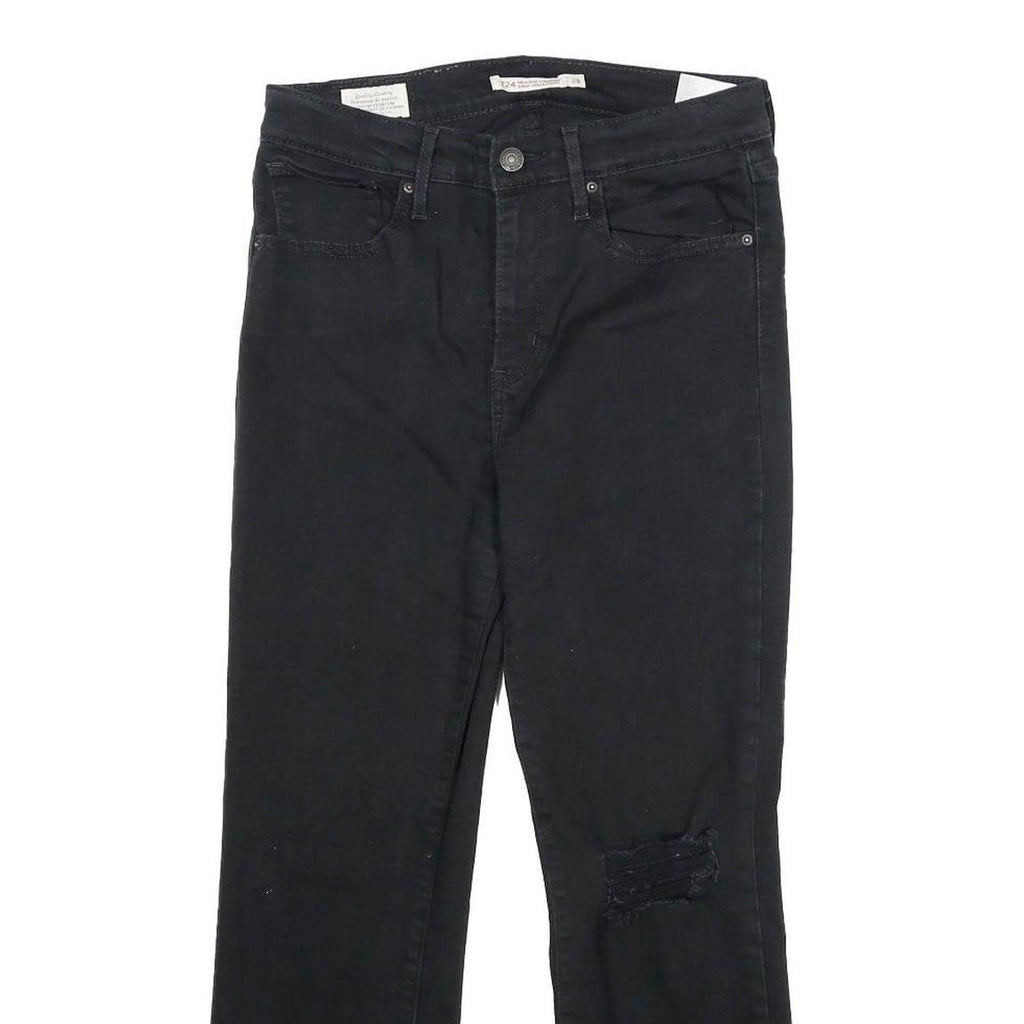 LEVI'S 724 High Rise Straight Womens Black Regular Denim Rinse W28 L26