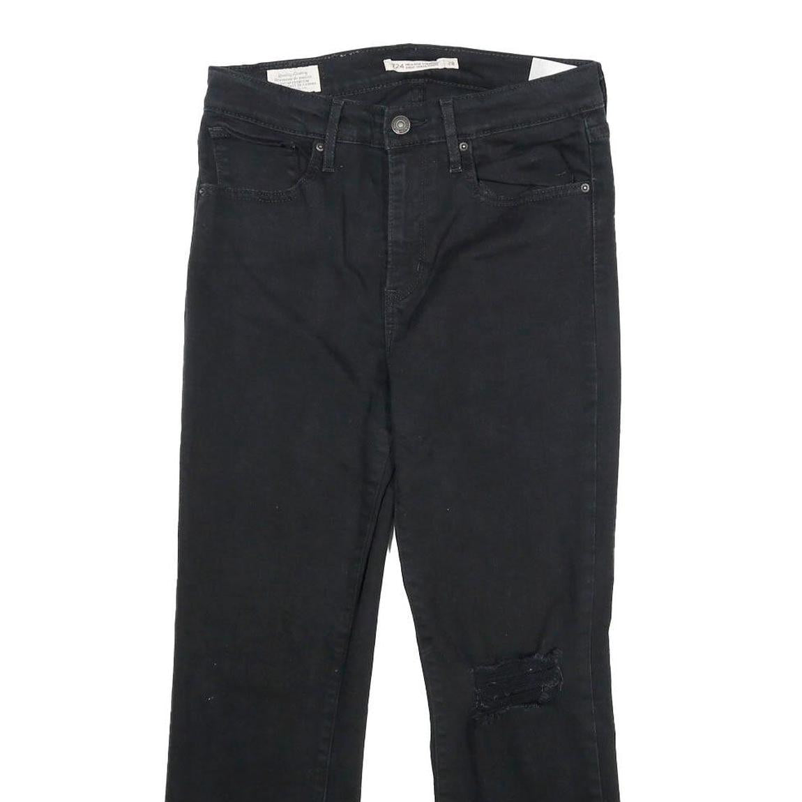 LEVI'S 724 High Rise Straight Womens Black Regular Denim Rinse W28 L26