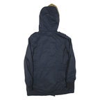 LEVI'S Womens Navy Blue Sherpa Lined Zip Jacket M Polyester Blend Hooded Casual