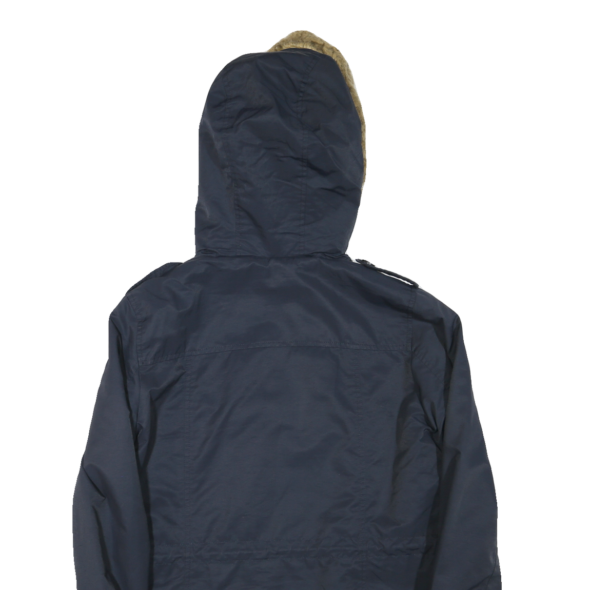 LEVI'S Womens Navy Blue Sherpa Lined Zip Jacket M Polyester Blend Hooded Casual