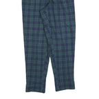 Womens Wool Slim Green & Blue Tartan Zip Trousers W24 L30