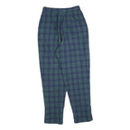 Womens Wool Slim Green & Blue Tartan Zip Trousers W24 L30