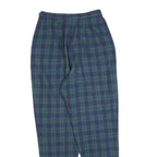 Womens Wool Slim Green & Blue Tartan Zip Trousers W24 L30