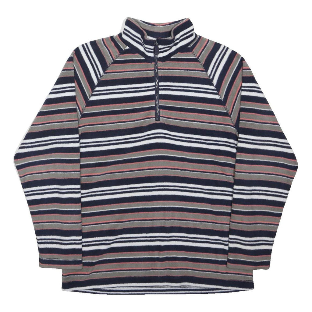 COTTON TRADERS Womens Navy & Grey Striped Pullover Patterned Crew Neck Basic