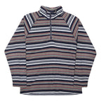COTTON TRADERS Womens Navy & Grey Striped Pullover Patterned Crew Neck Basic