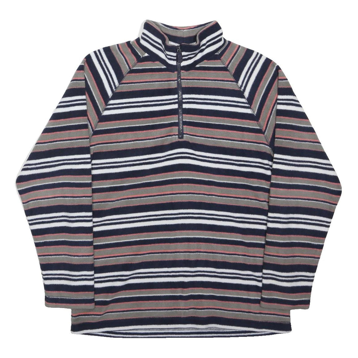 COTTON TRADERS Womens Navy & Grey Striped Pullover Patterned Crew Neck Basic