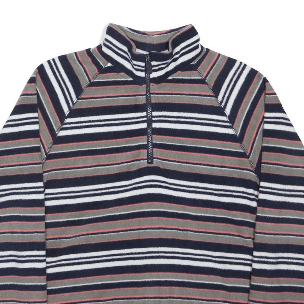 COTTON TRADERS Womens Navy & Grey Striped Pullover Patterned Crew Neck Basic