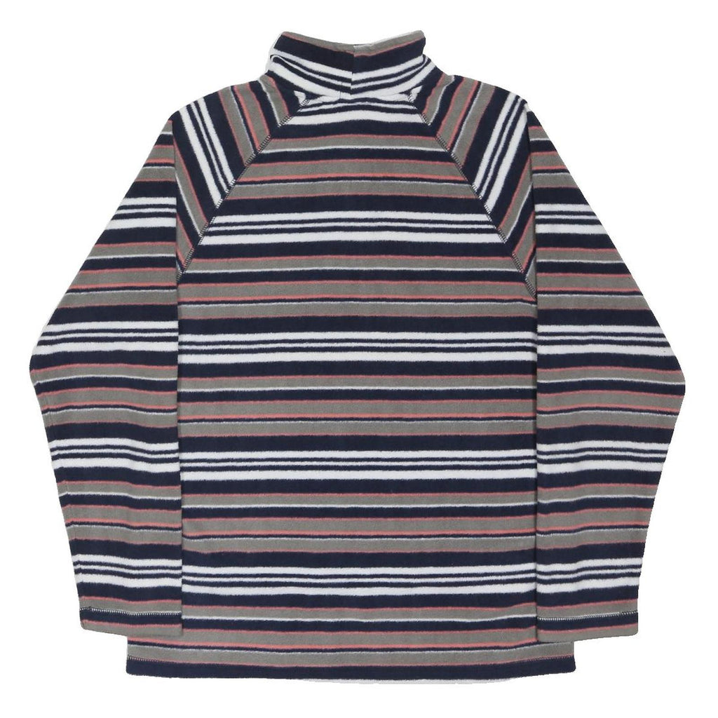 COTTON TRADERS Womens Navy & Grey Striped Pullover Patterned Crew Neck Basic