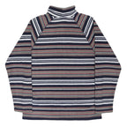 COTTON TRADERS Womens Navy & Grey Striped Pullover Patterned Crew Neck Basic