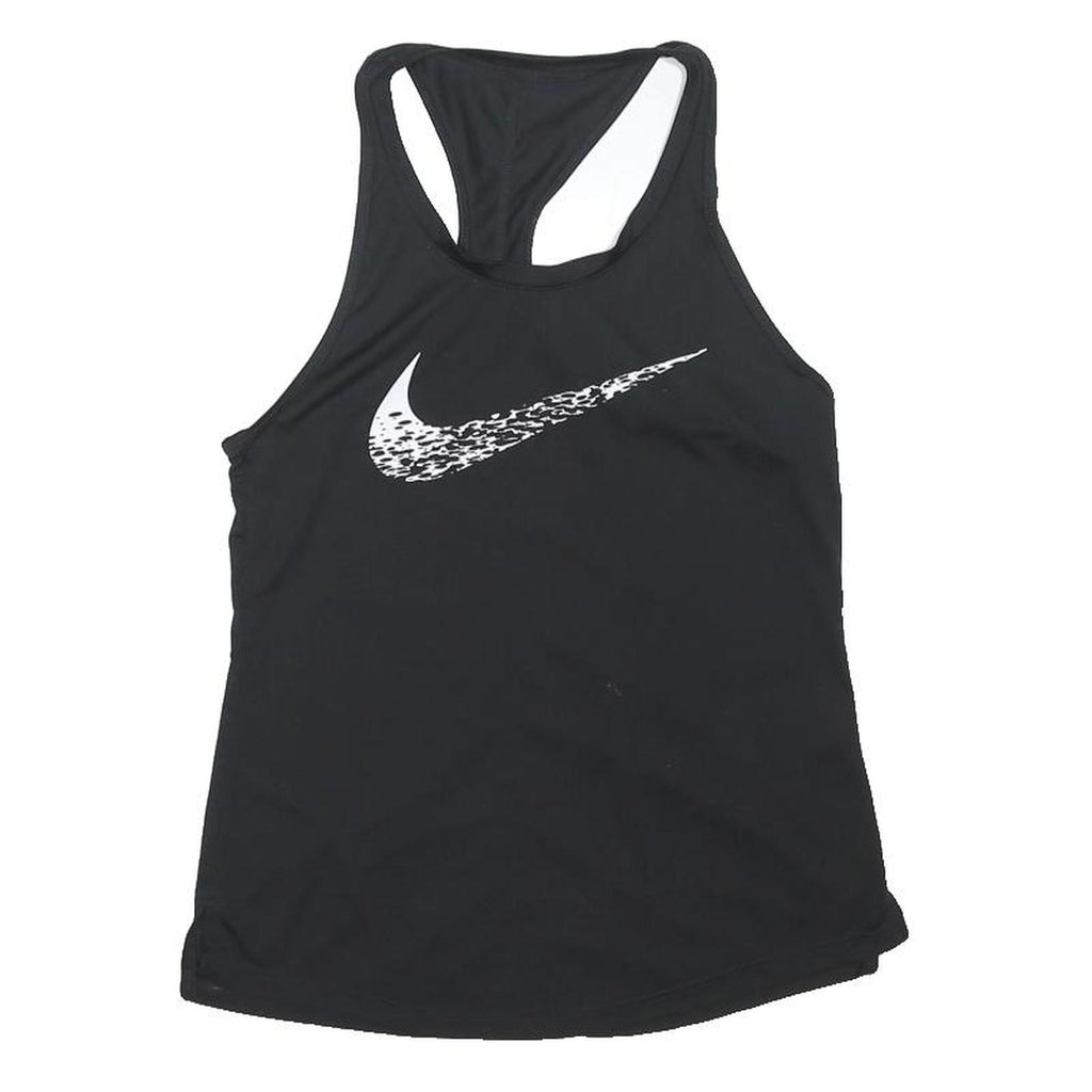 NIKE Womens Black Racerback Vest XS Sports Logo Activewear Sleeveless