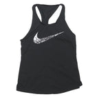 NIKE Womens Black Racerback Vest XS Sports Logo Activewear Sleeveless
