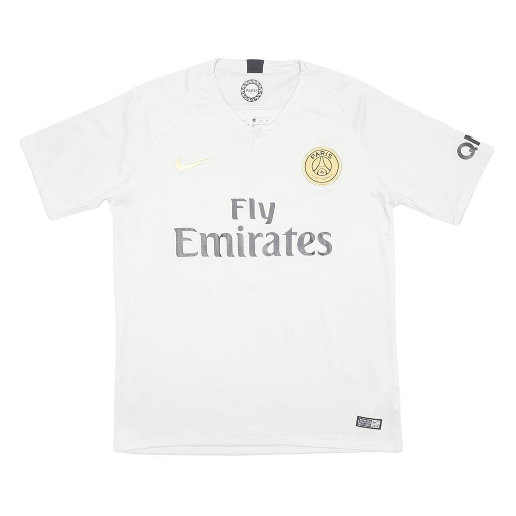 NIKE Mens White 2018-19 Paris Saint-Germain Away Shirt M Short Sleeve V-Neck