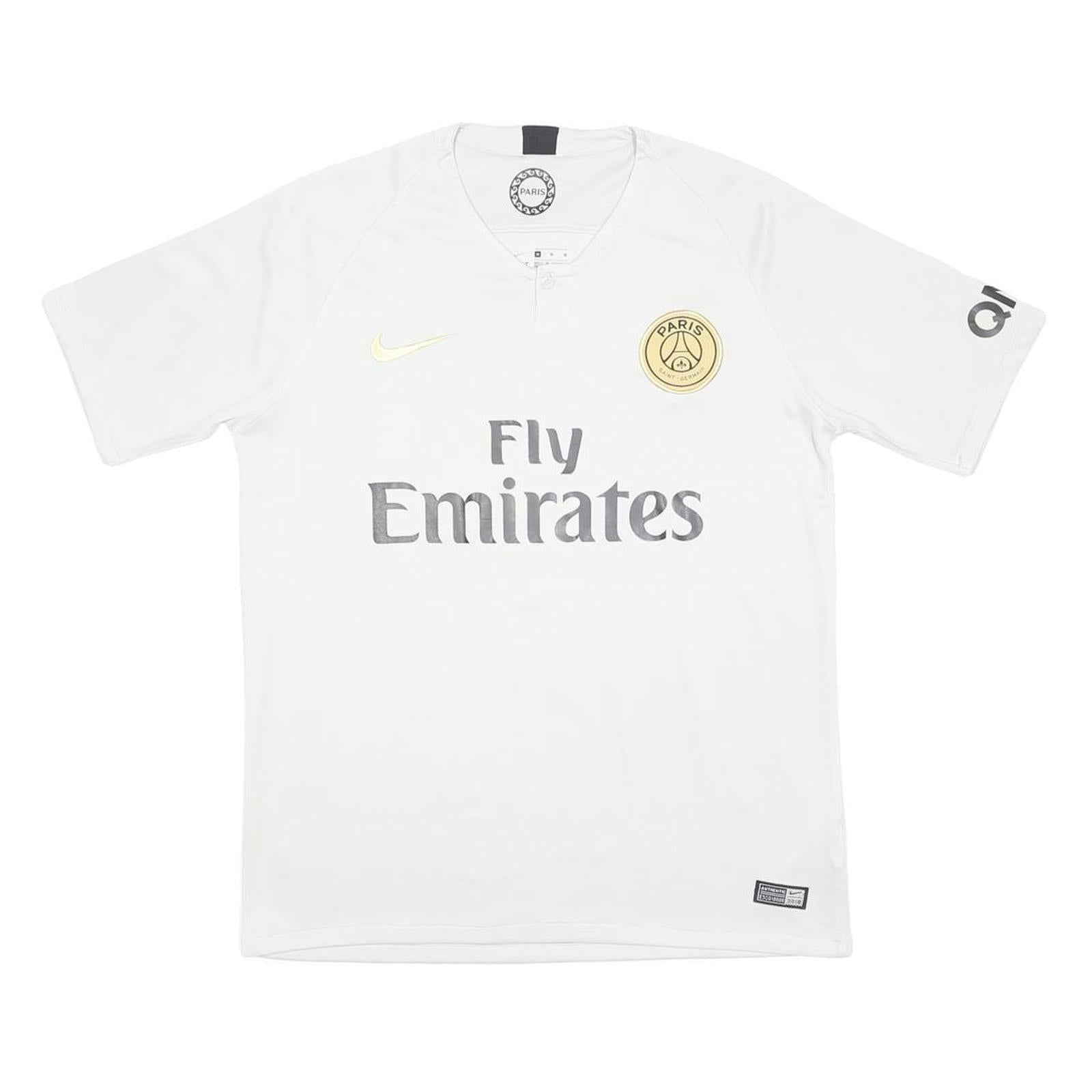 NIKE Mens White 2018-19 Paris Saint-Germain Away Shirt M Short Sleeve V-Neck