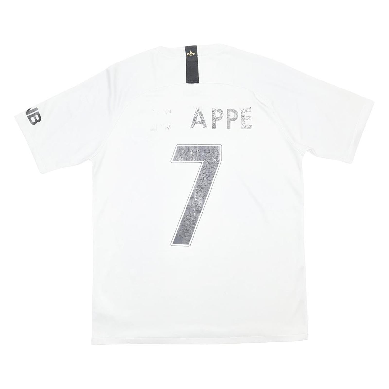 NIKE Mens White 2018-19 Paris Saint-Germain Away Shirt M Short Sleeve V-Neck
