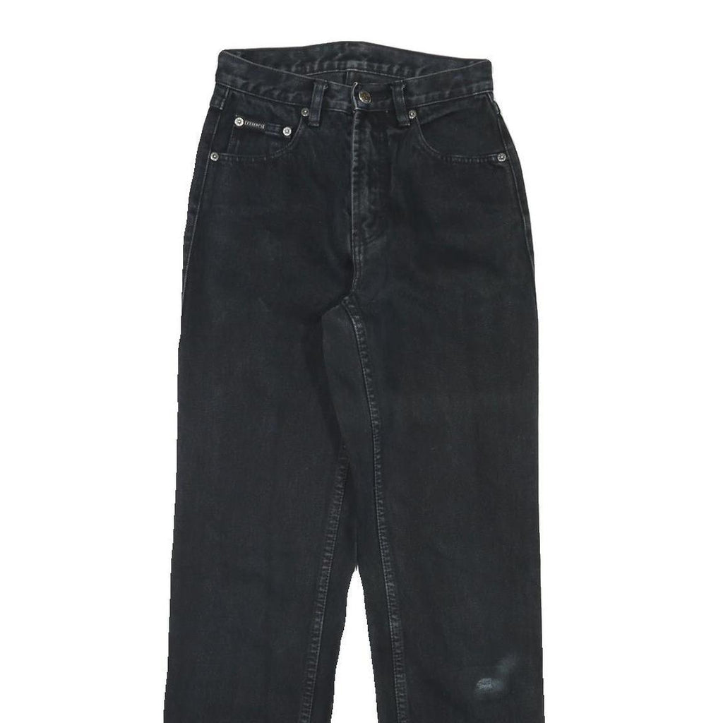 TEDDYS Womens Regular Fit Black Denim Jeans W24 L30 Zip Closure Casual