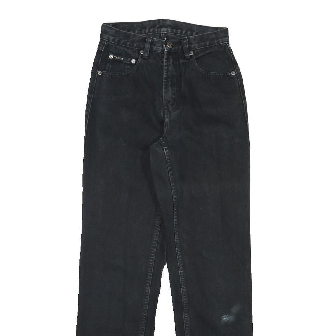 TEDDYS Womens Regular Fit Black Denim Jeans W24 L30 Zip Closure Casual