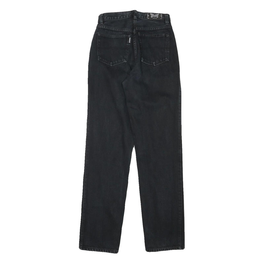 TEDDYS Womens Regular Fit Black Denim Jeans W24 L30 Zip Closure Casual