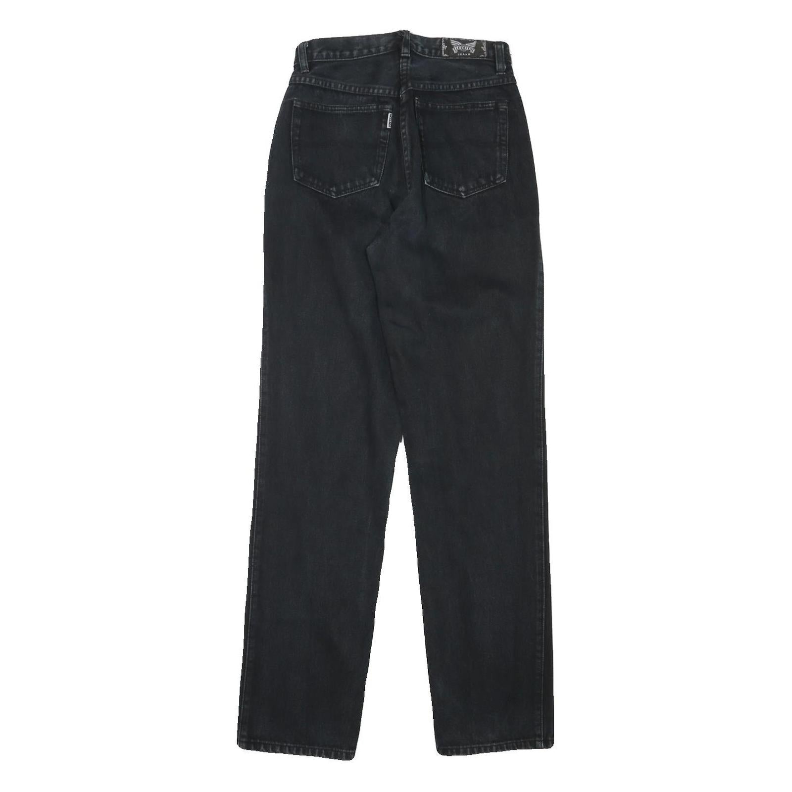 TEDDYS Womens Regular Fit Black Denim Jeans W24 L30 Zip Closure Casual