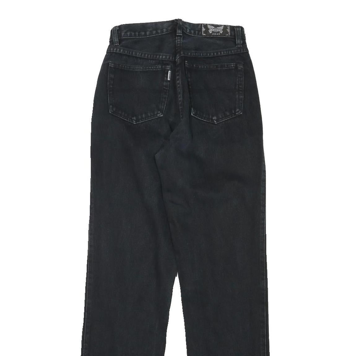 TEDDYS Womens Regular Fit Black Denim Jeans W24 L30 Zip Closure Casual