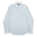 TOMMY HILFIGER Mens Blue Black Check Shirt L Classic Cotton Blend Long Sleeve