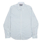 TOMMY HILFIGER Mens Blue Black Check Shirt L Classic Cotton Blend Long Sleeve