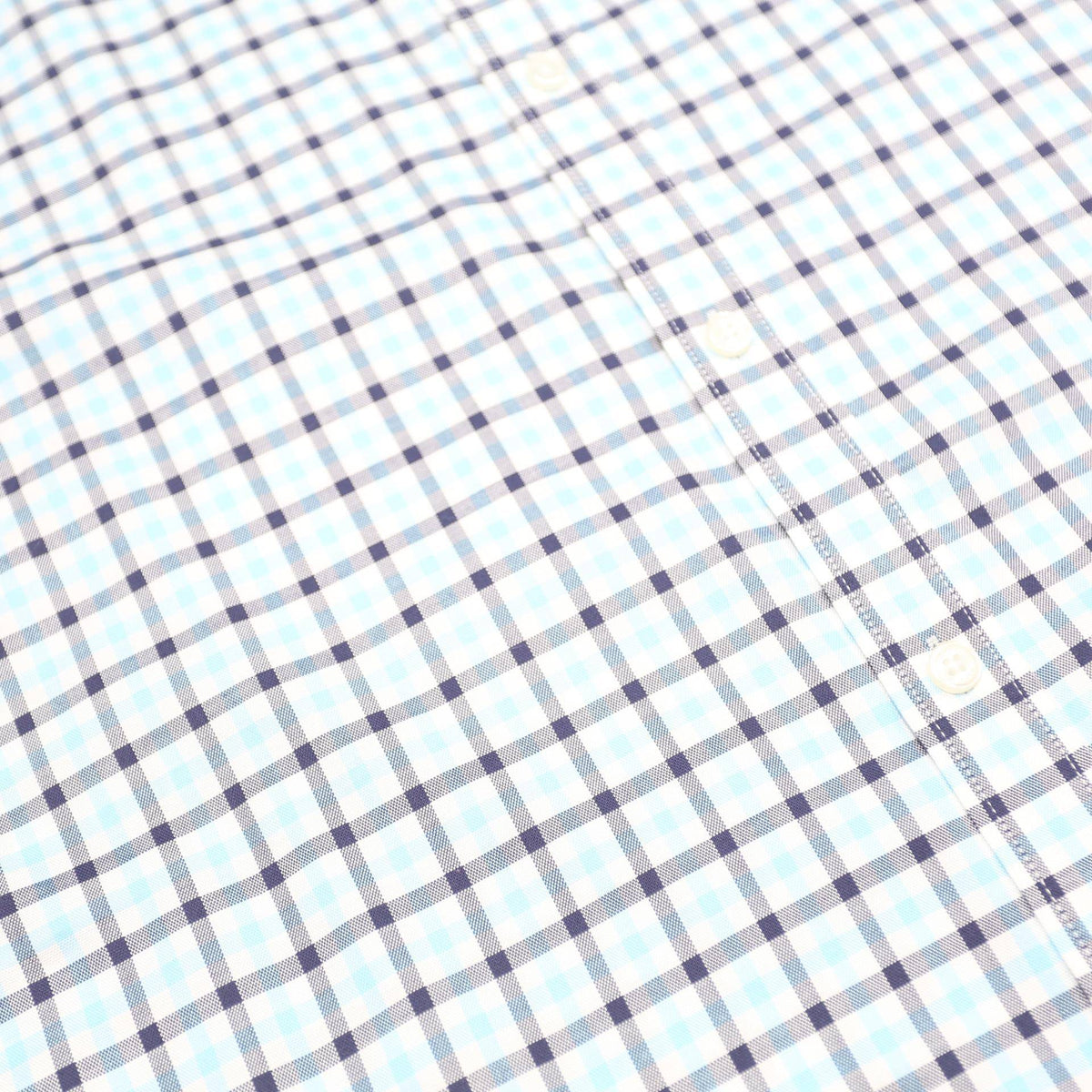 TOMMY HILFIGER Mens Blue Black Check Shirt L Classic Cotton Blend Long Sleeve