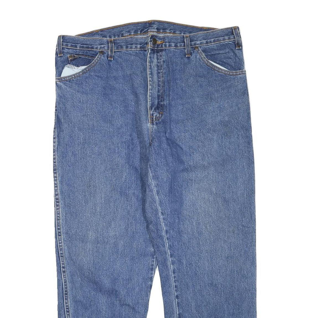 DICKIES Mens Blue Regular Fit Straight Leg Denim W38 L29 Cotton Blend Zip Jeans