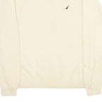 NAUTICA Mens Cream Jumper Plain Crew Neck Basic Knit L Cotton Casual Wear