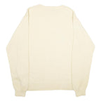 NAUTICA Mens Cream Jumper Plain Crew Neck Basic Knit L Cotton Casual Wear