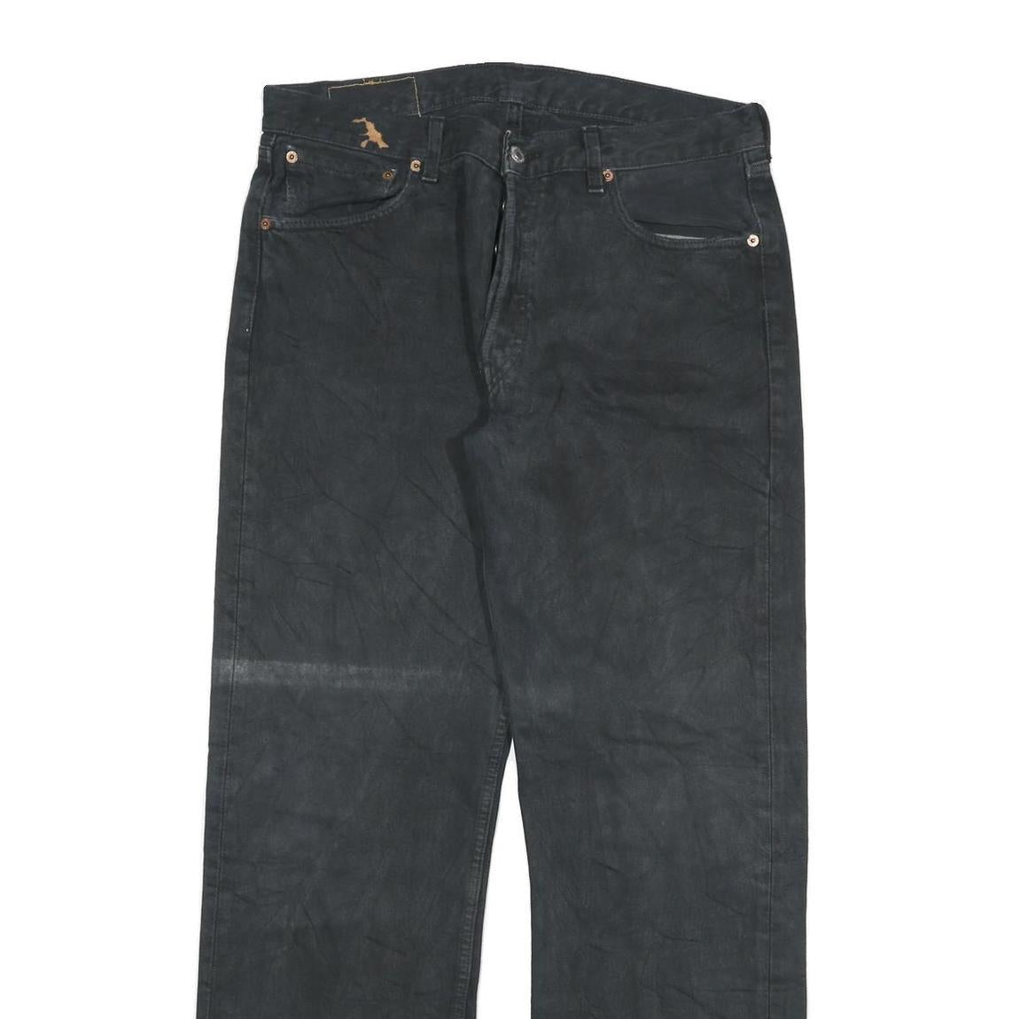 LEVI'S 501 Mens Jeans Black Regular Straight Denim W32 L31 Classic Button Fly