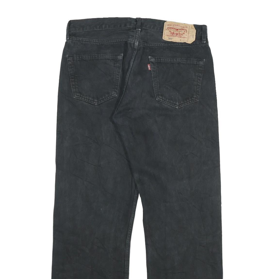 LEVI'S 501 Mens Jeans Black Regular Straight Denim W32 L31 Classic Button Fly