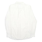 HUGO BOSS Mens White Plain Shirt L Formal Cotton Blend Classic Fit