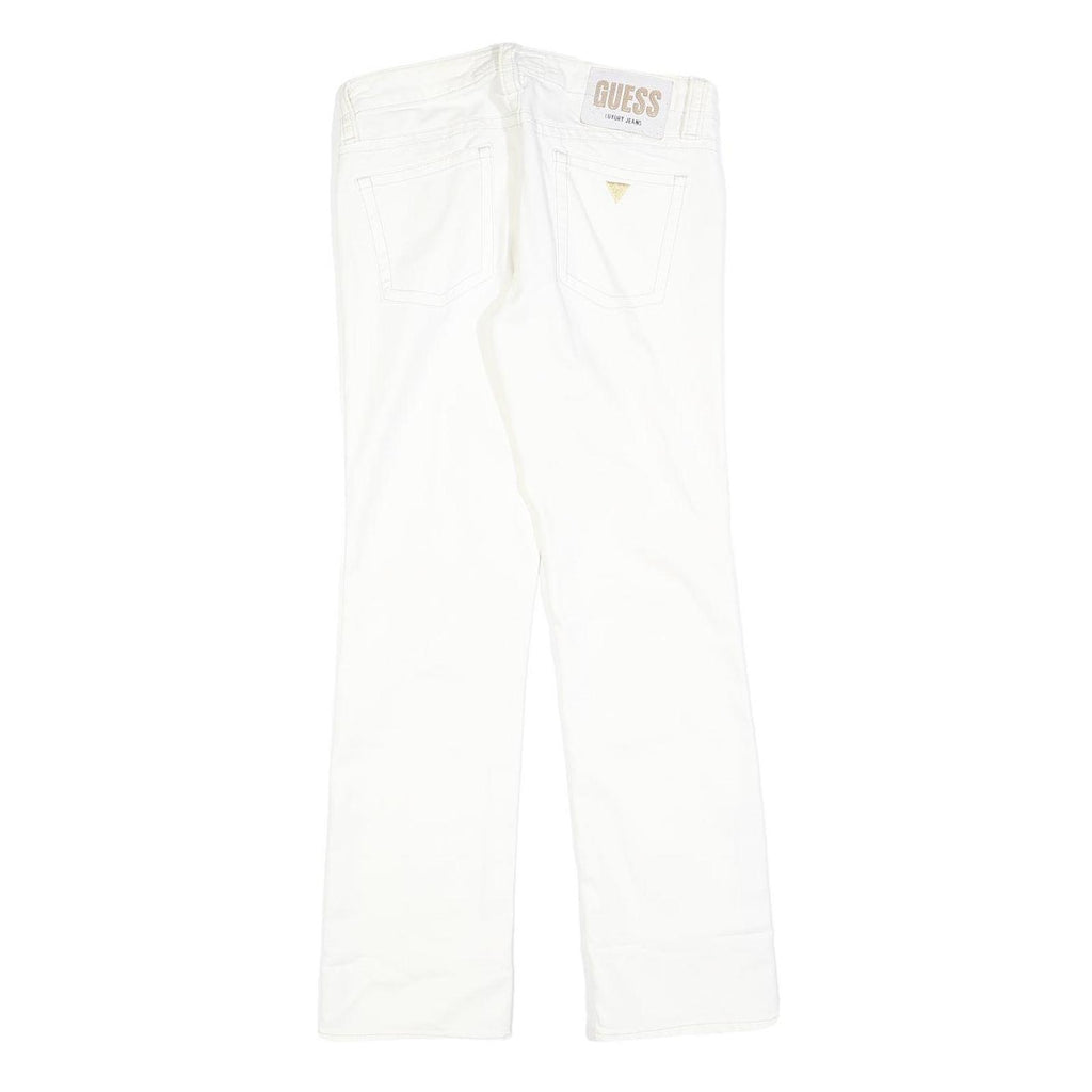 GUESS Womens Slim White Denim Jeans Cotton Blend Zip W27 L27 Stylish Fit
