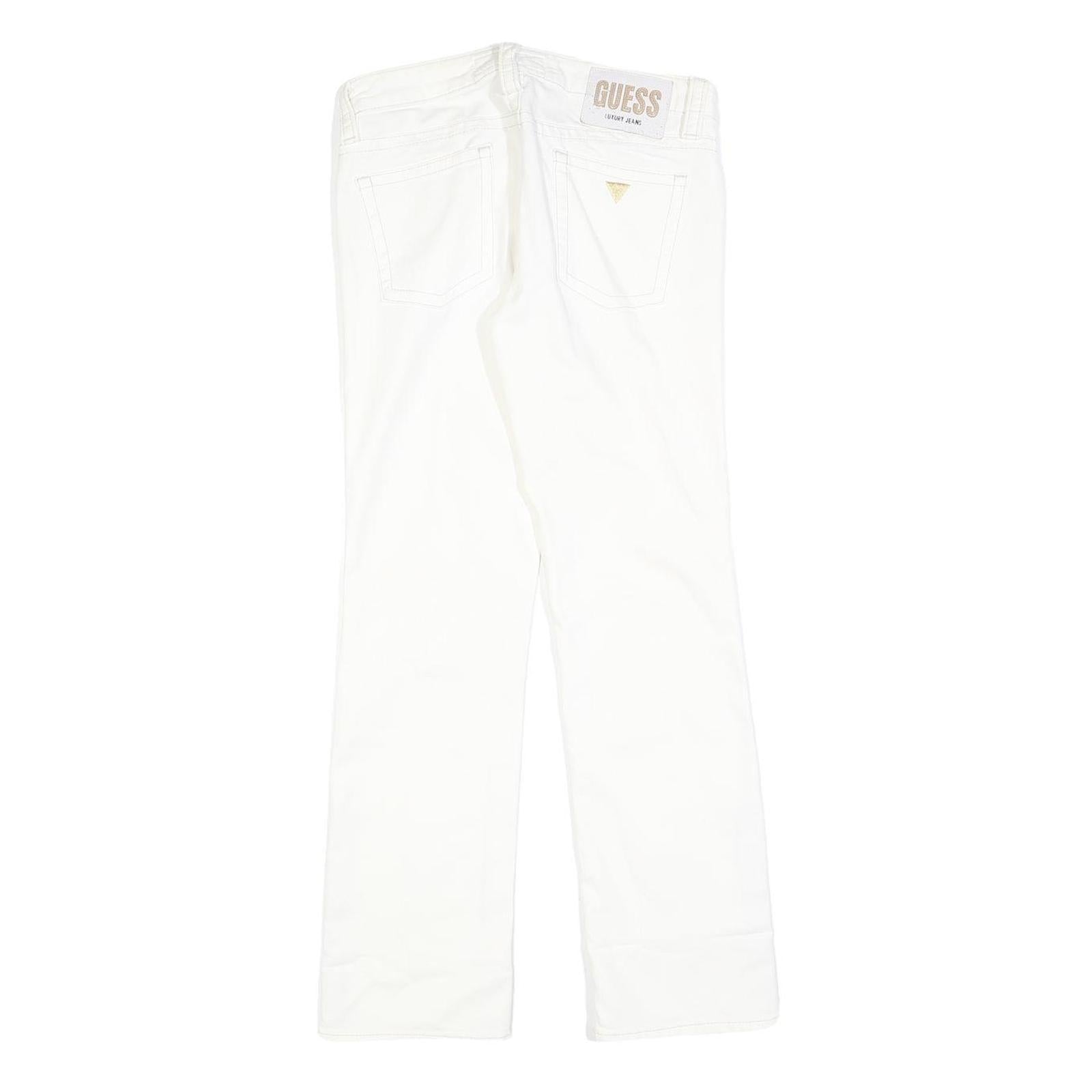 GUESS Womens Slim White Denim Jeans Cotton Blend Zip W27 L27 Stylish Fit