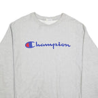 CHAMPION REVERSE WEAVE Mens Grey Cotton Blend Crew Neck L Sweatshirt Logo