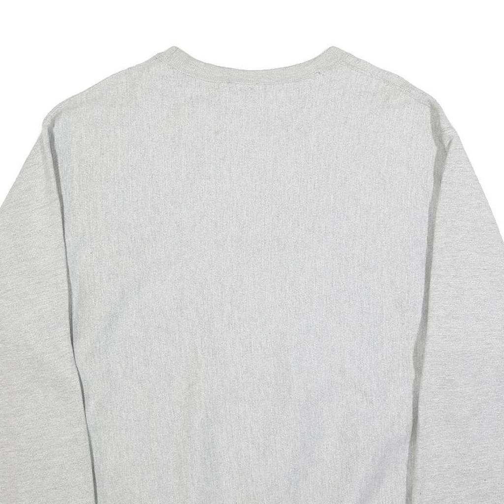 CHAMPION REVERSE WEAVE Mens Grey Cotton Blend Crew Neck L Sweatshirt Logo