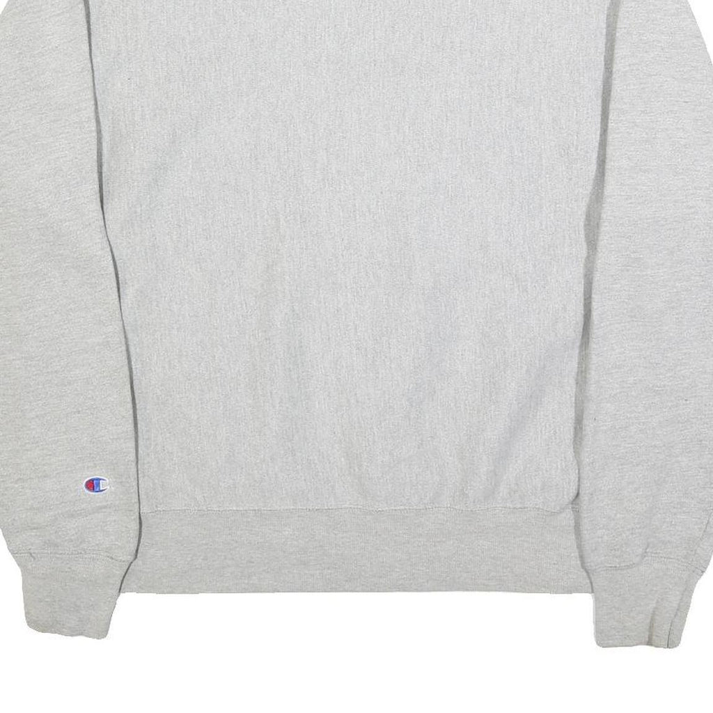 CHAMPION REVERSE WEAVE Mens Grey Cotton Blend Crew Neck L Sweatshirt Logo