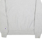 CHAMPION REVERSE WEAVE Mens Grey Cotton Blend Crew Neck L Sweatshirt Logo