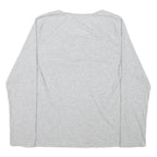 CALVIN KLEIN Womens Grey Henley T-Shirt XL Long Sleeve Round Neck Cotton Blend