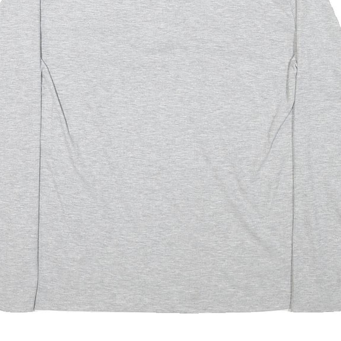 CALVIN KLEIN Womens Grey Henley T-Shirt XL Long Sleeve Round Neck Cotton Blend