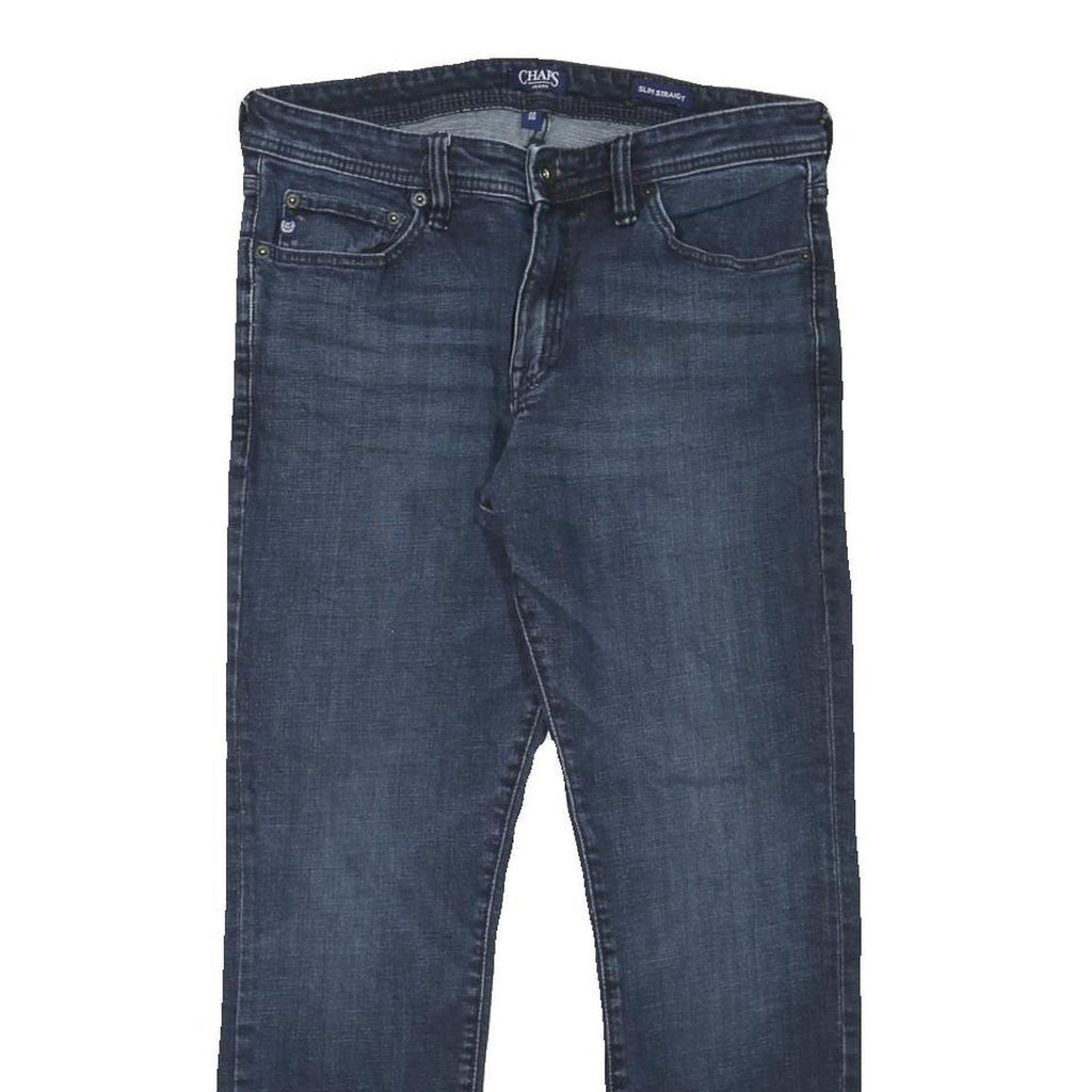 CHAPS Mens Regular Blue Denim Jeans W32 L28 Zip Pocket Classic Style
