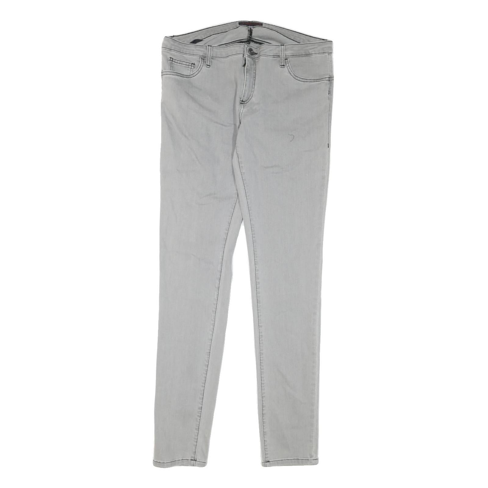 TRUSSARDI Womens Jeans Light Blue Regular Skinny Denim W34 L33 Zip Stylish