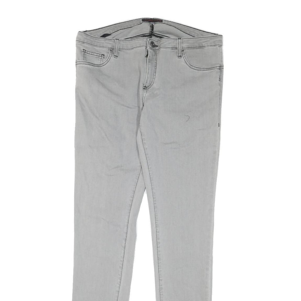 TRUSSARDI Womens Jeans Light Blue Regular Skinny Denim W34 L33 Zip Stylish