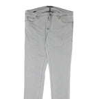 TRUSSARDI Womens Jeans Light Blue Regular Skinny Denim W34 L33 Zip Stylish