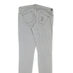 TRUSSARDI Womens Jeans Light Blue Regular Skinny Denim W34 L33 Zip Stylish