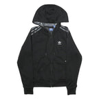 ADIDAS Womens Black Hoodie UK 6 Full Zip Snake Print 3 Stripes