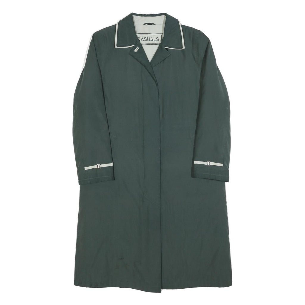 CASUALS Womens Green Button Jacket UK 10 Polyester Blend Classic Collar